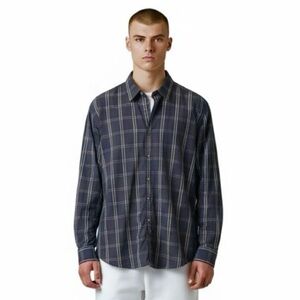 STRUCTURE XXL Navy White Plaid Woven Button Down Shirt R $65